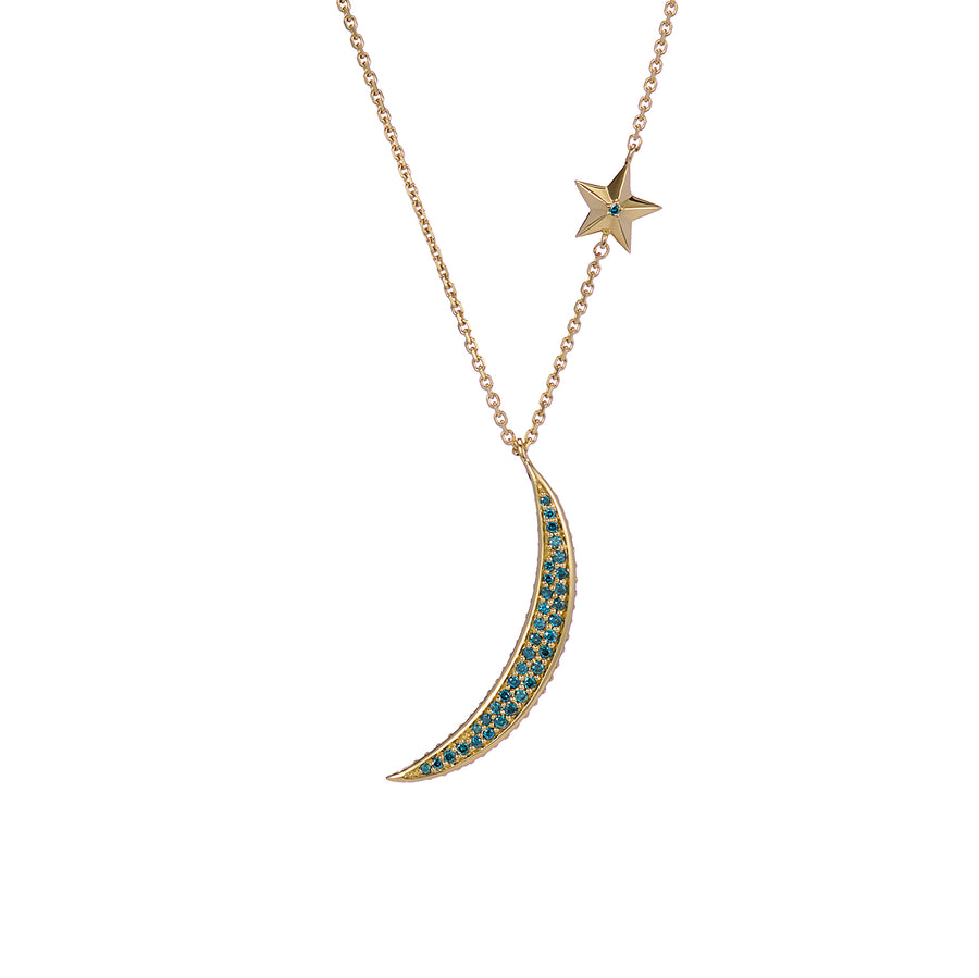 BY THE LIGHT OF THE MOON NECKLACE BLUE & WHITE DIAMONDS