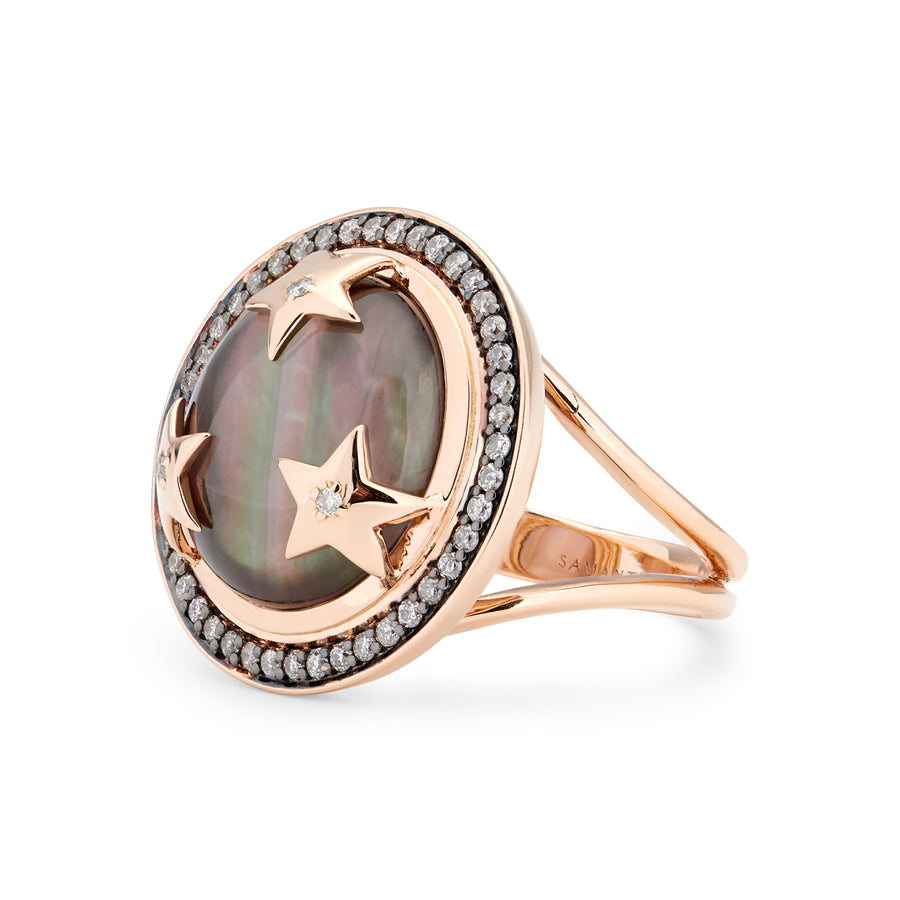 ASTRID RING BLACK MOTHER OF PEARL