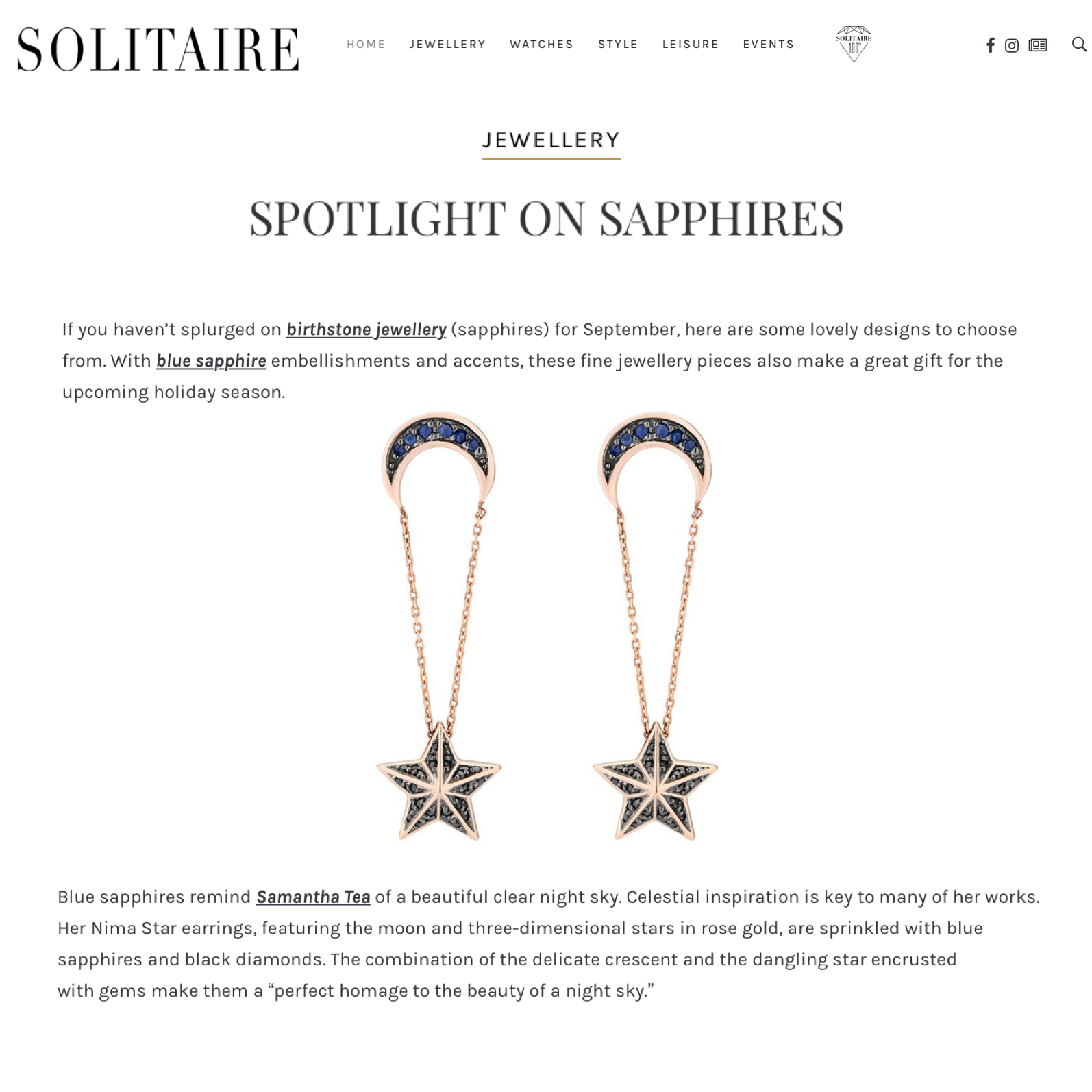 FEATURED IN SOLITAIRE MAGAZINE