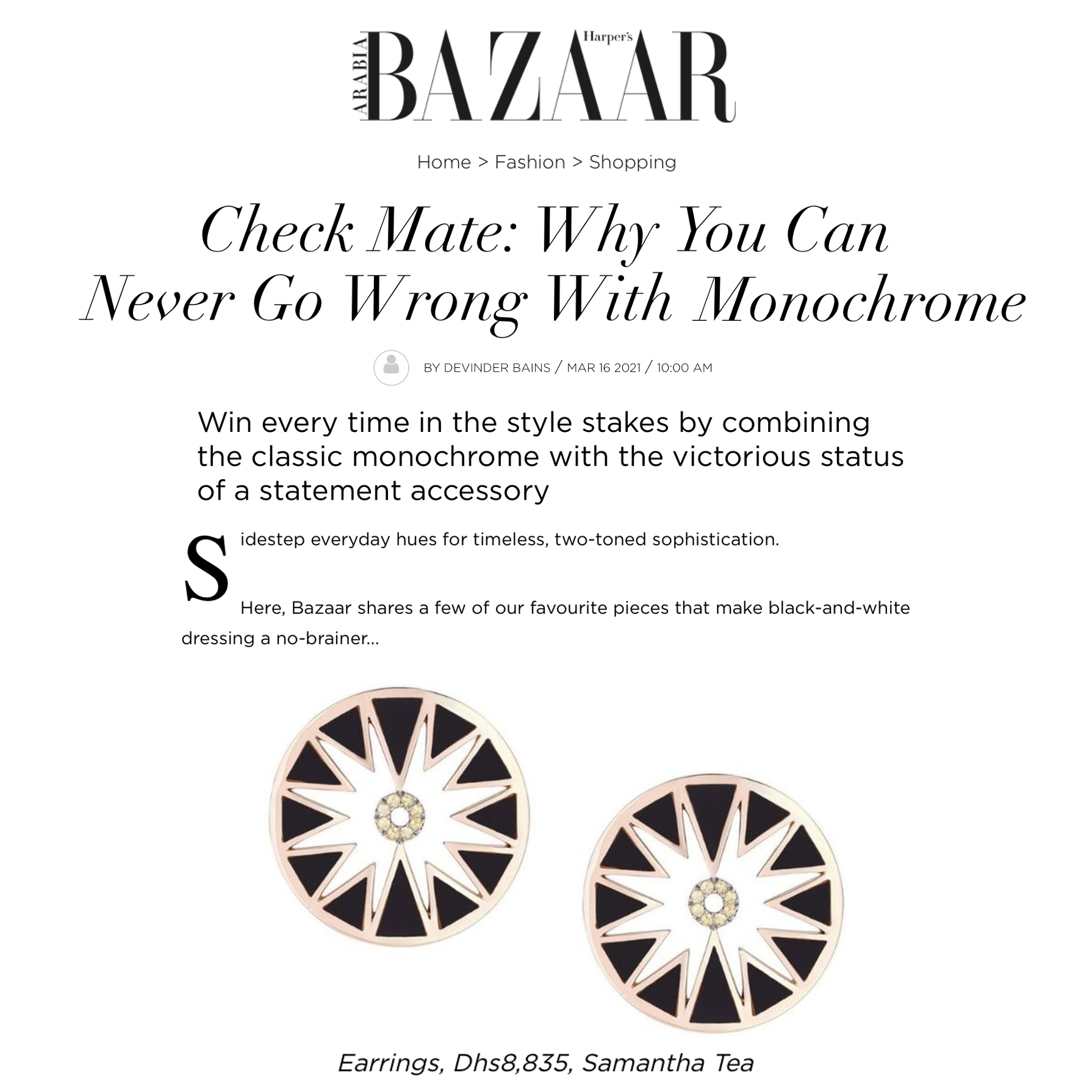 FEATURED IN HARPER’S BAZAAR ARABIA