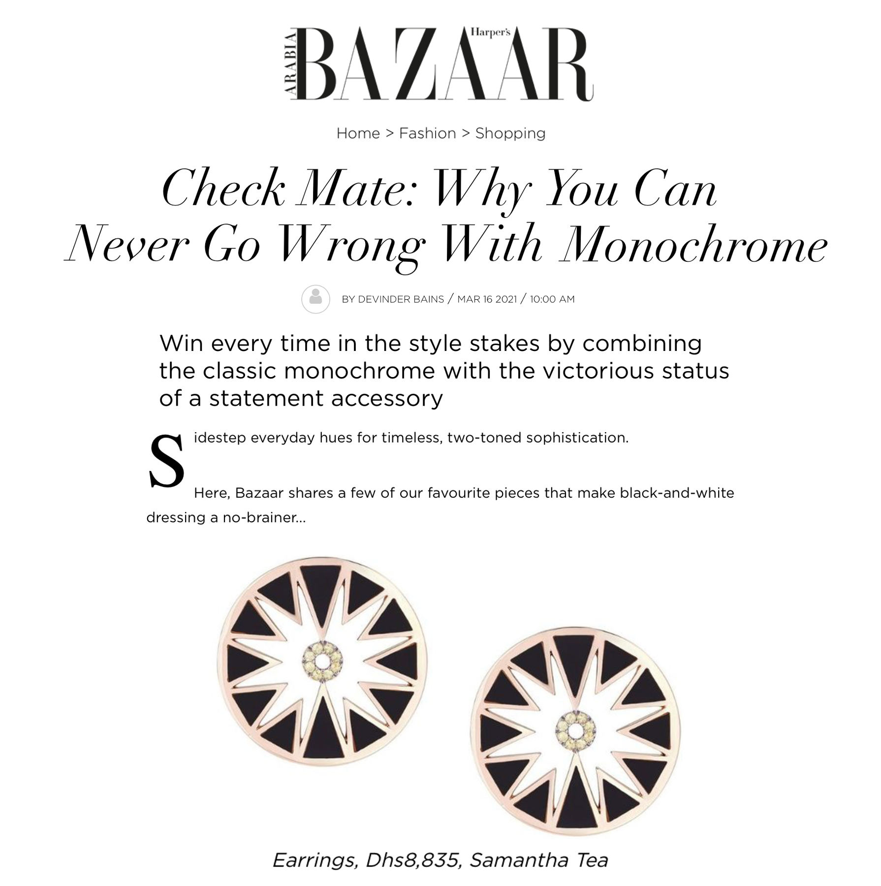 FEATURED IN HARPER’S BAZAAR ARABIA