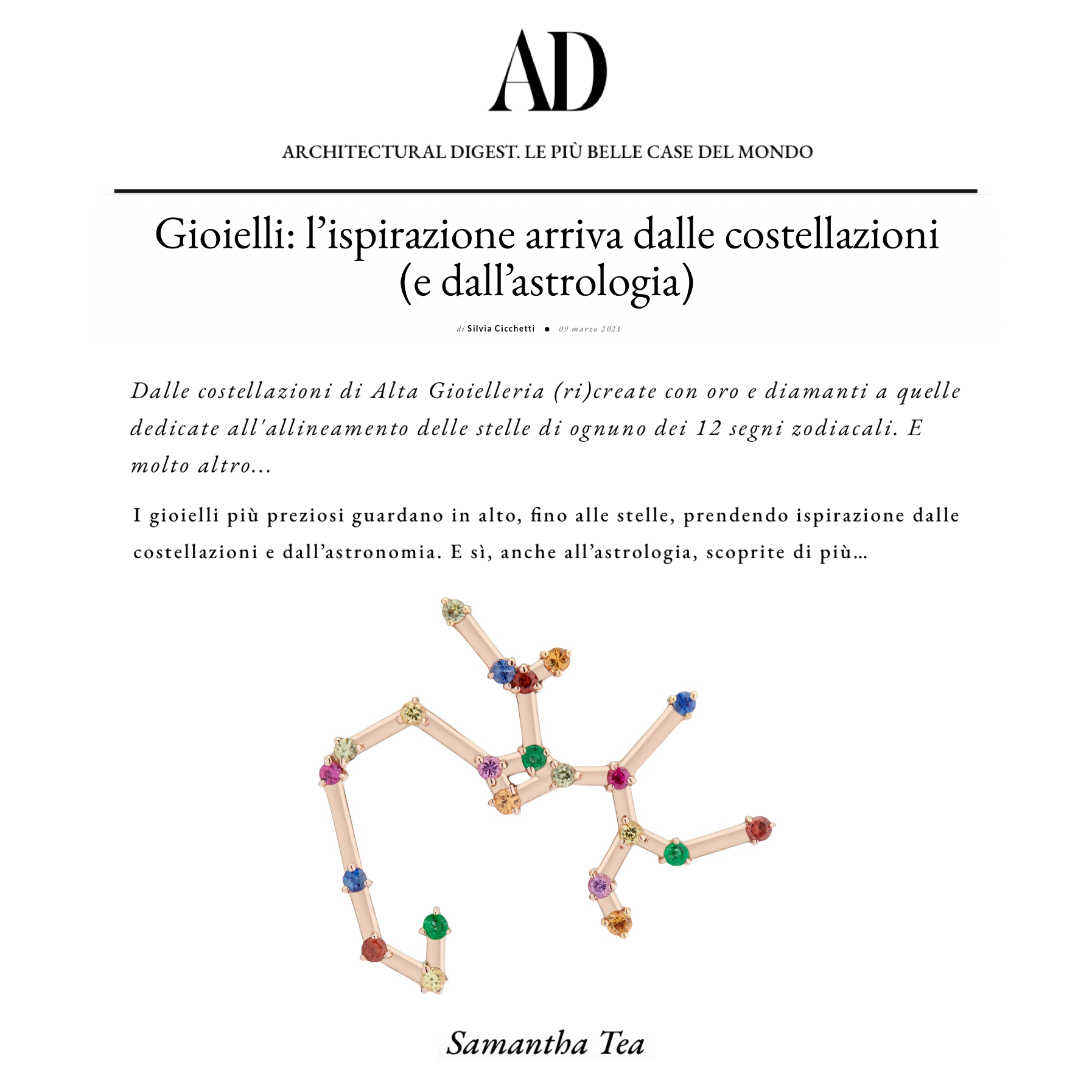 FEATURED IN ARCHITECTURAL DIGEST ITALIA