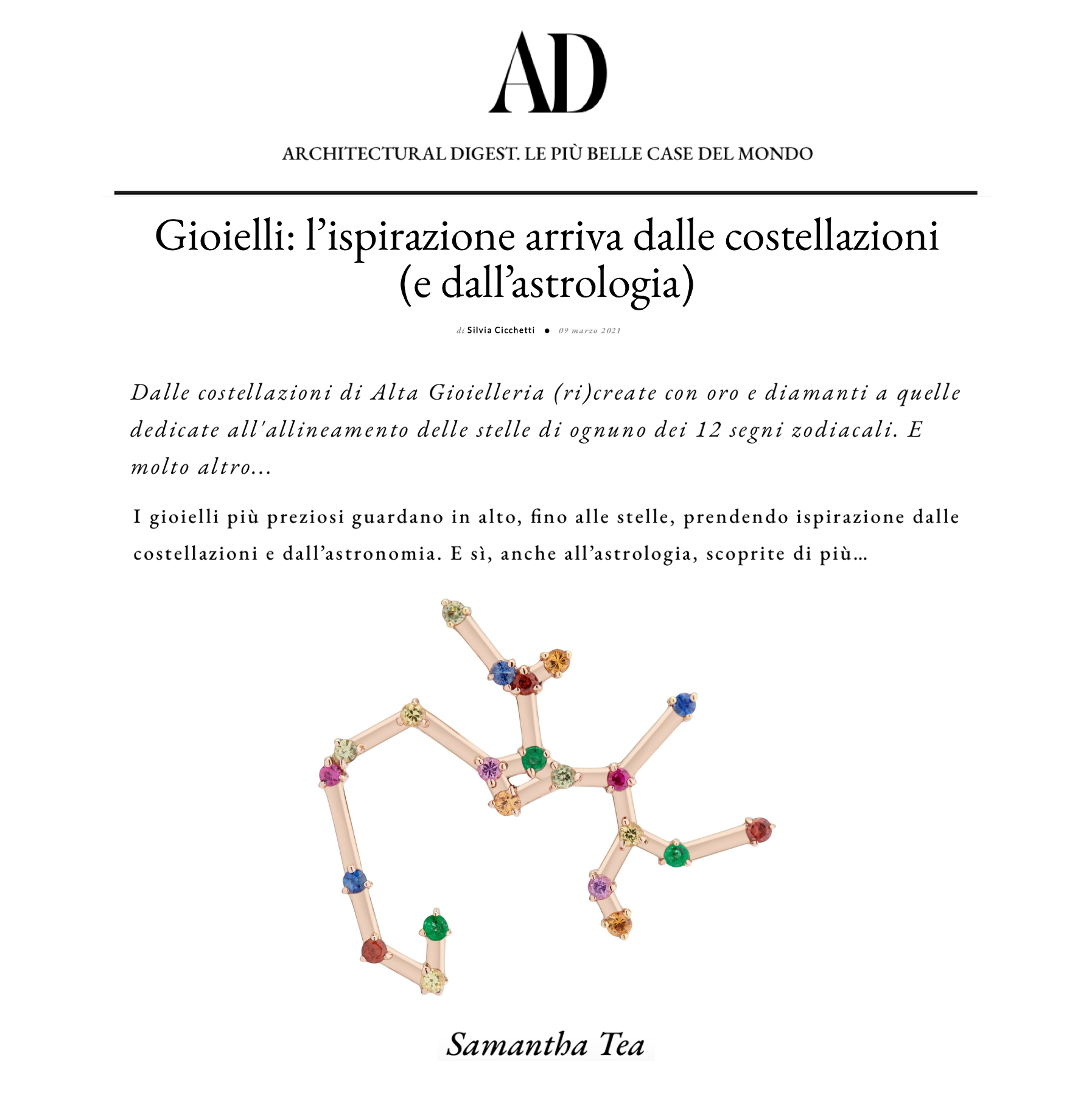 FEATURED IN ARCHITECTURAL DIGEST ITALIA