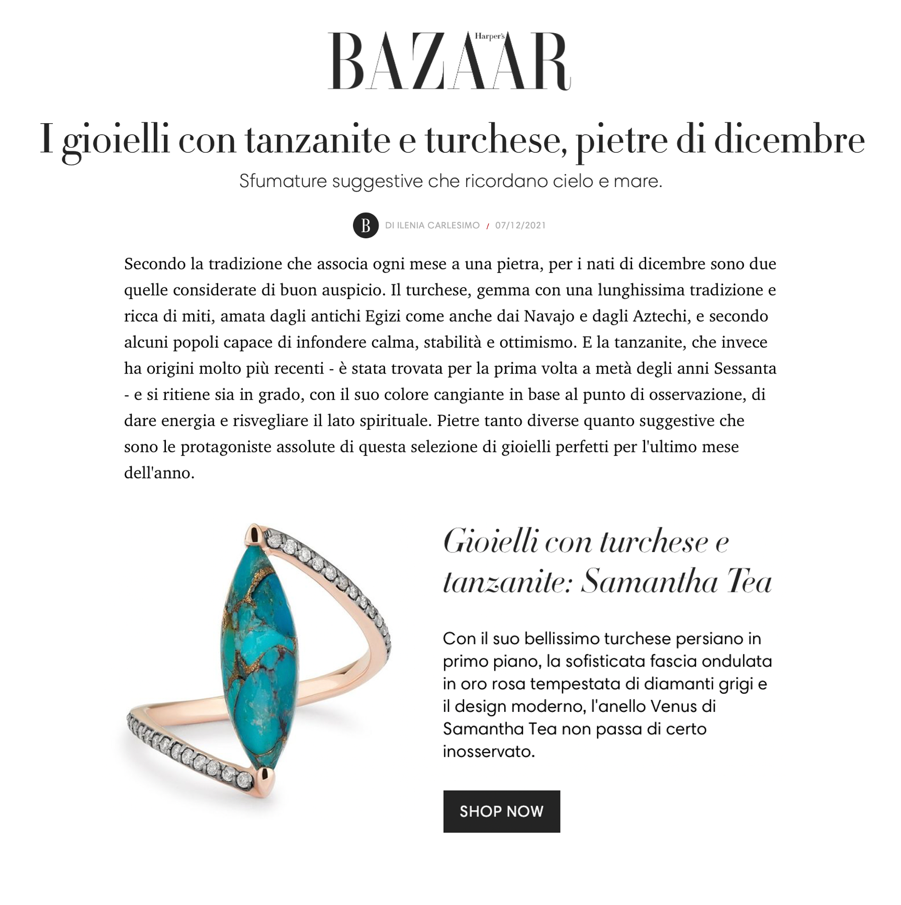 FEATURED IN HARPER’S BAZAAR ITALIA