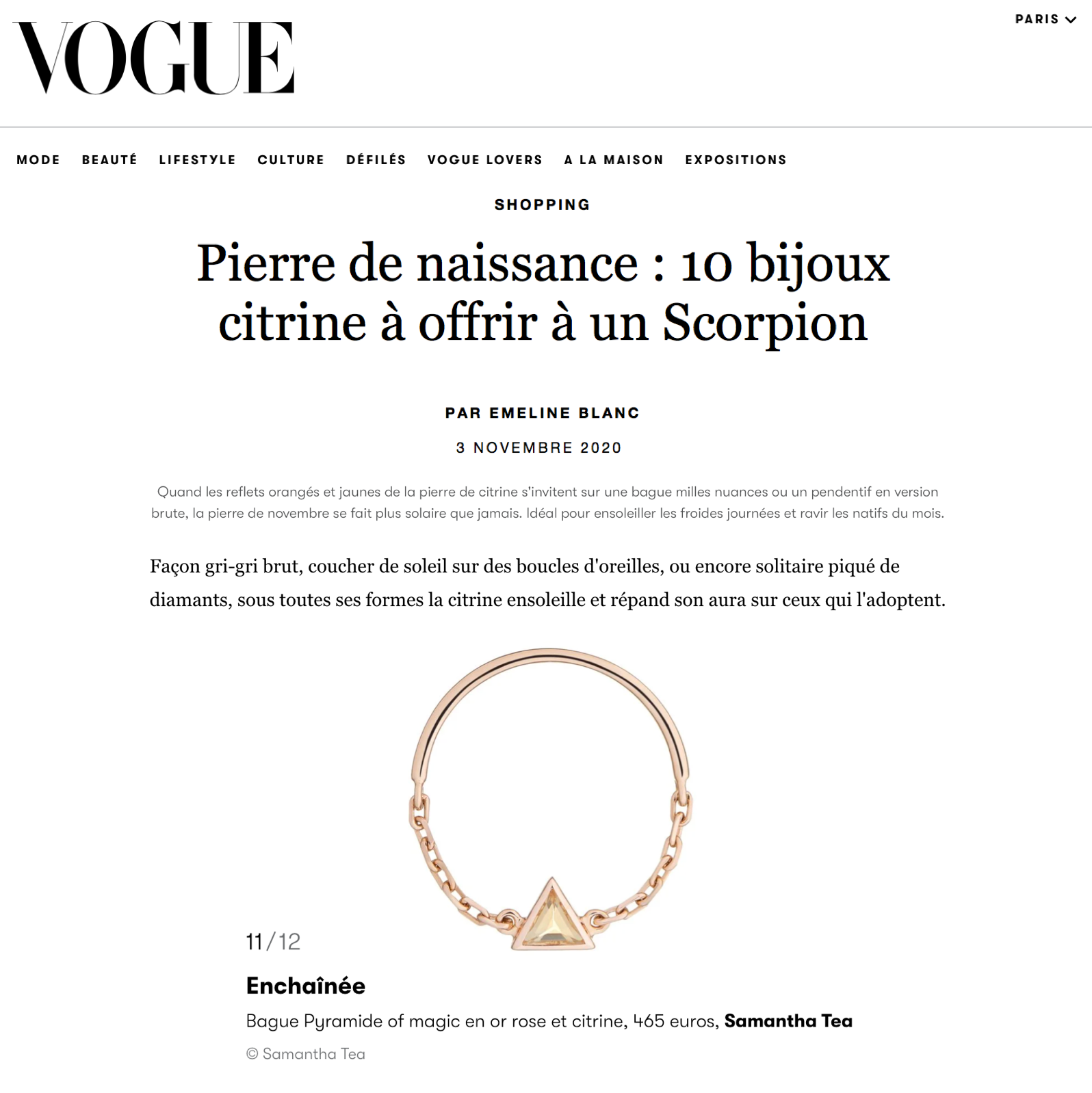 FEATURED IN VOGUE PARIS