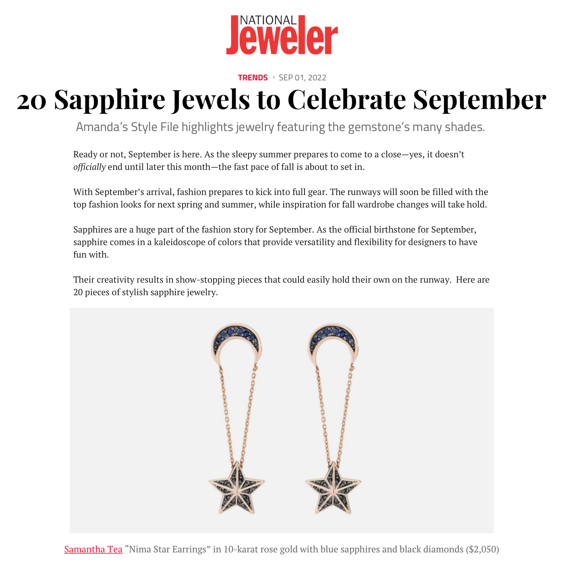 FEATURED IN NATIONAL JEWELER