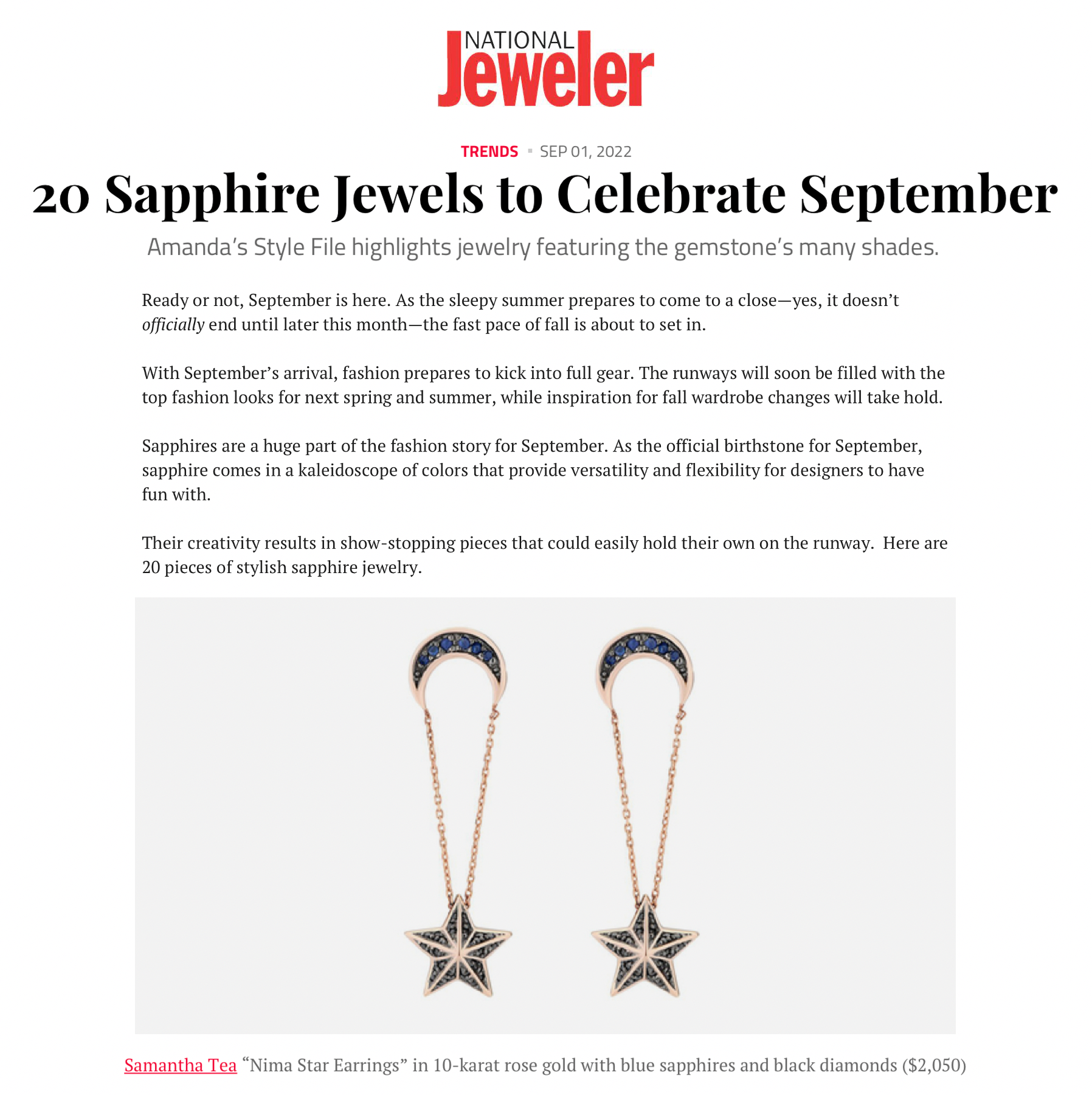 FEATURED IN NATIONAL JEWELER