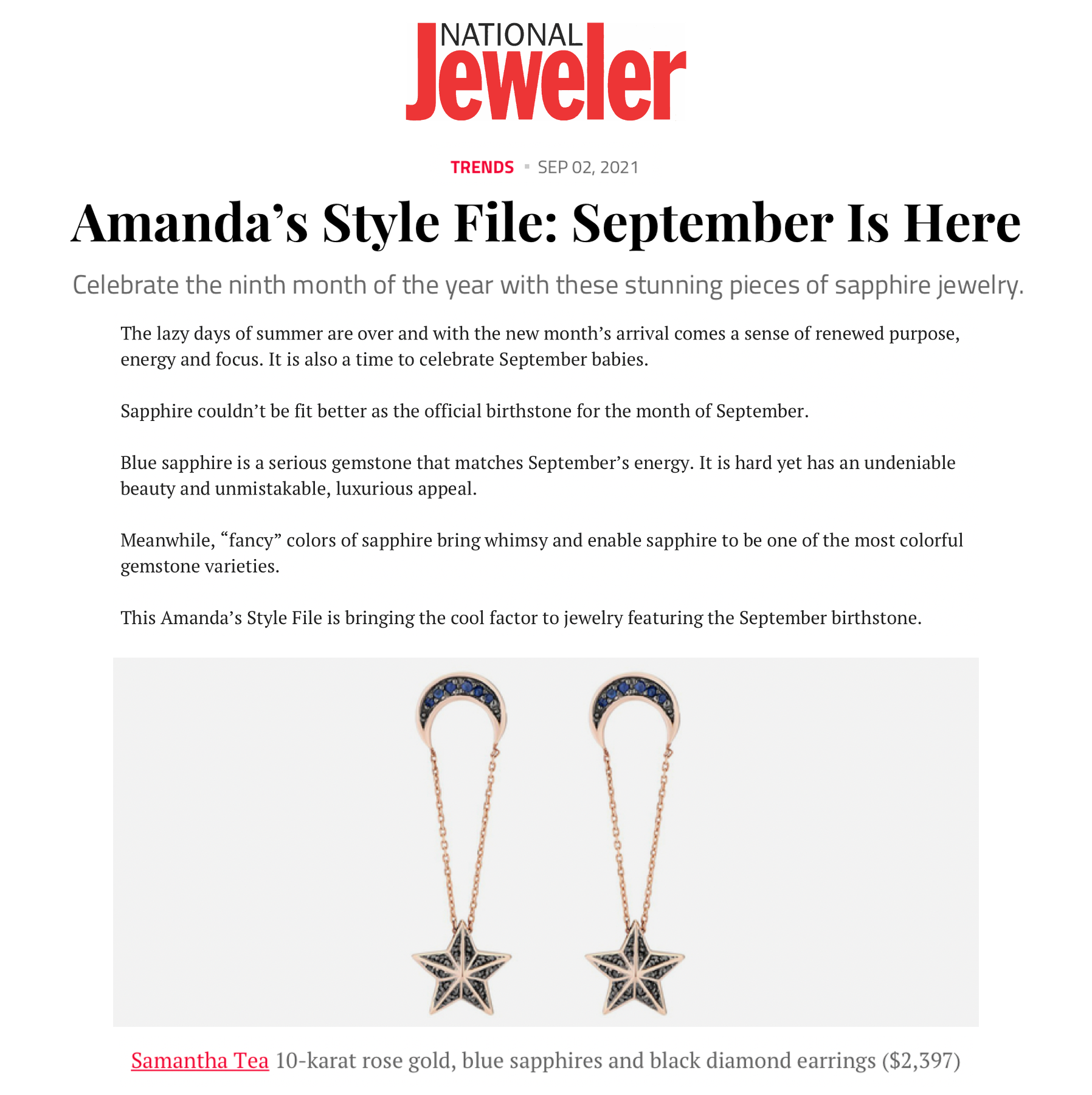 FEATURED IN NATIONAL JEWELER