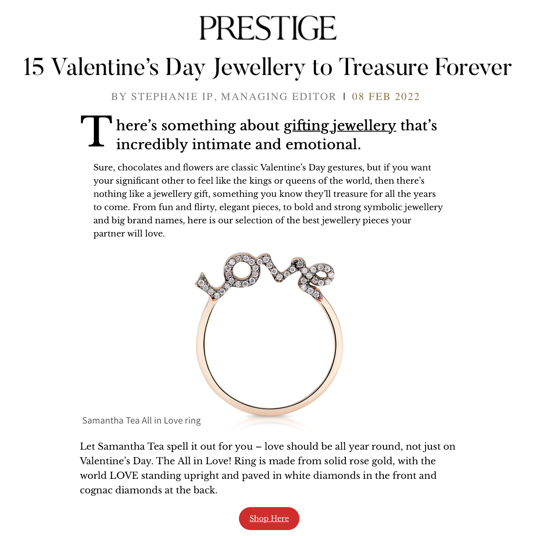 FEATURED IN PRESTIGE HONG KONG