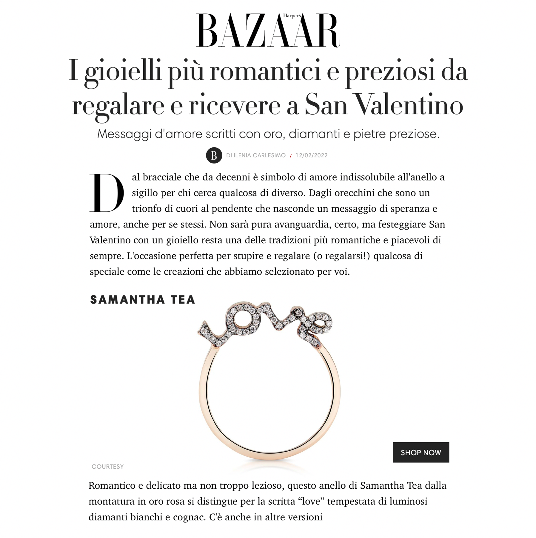 FEATURED IN HARPER’S BAZAAR ITALIA