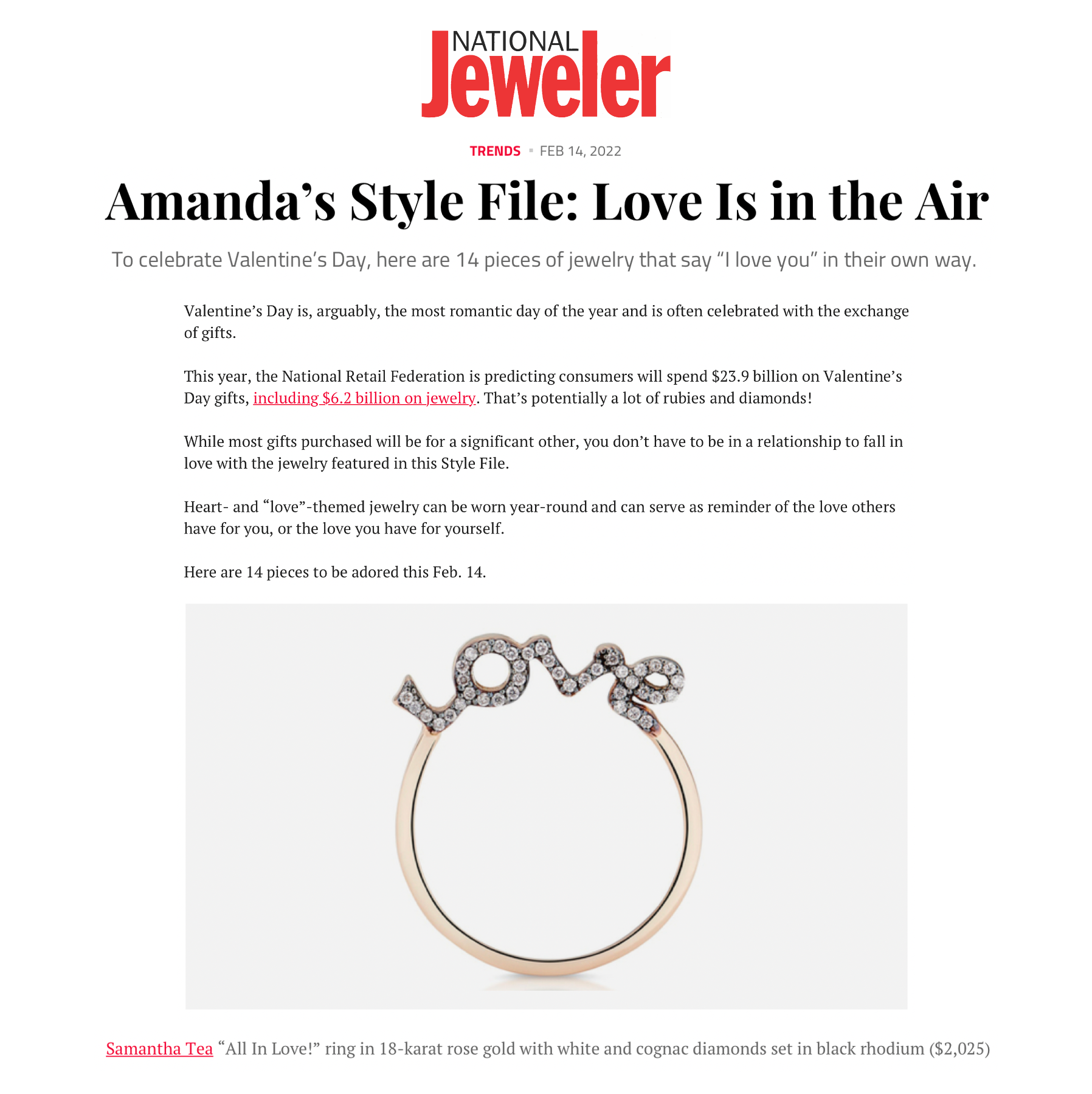 FEATURED IN NATIONAL JEWELER