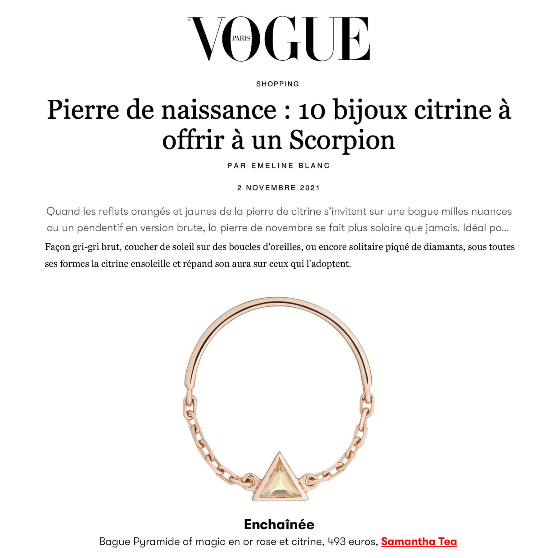 FEATURED IN VOGUE PARIS