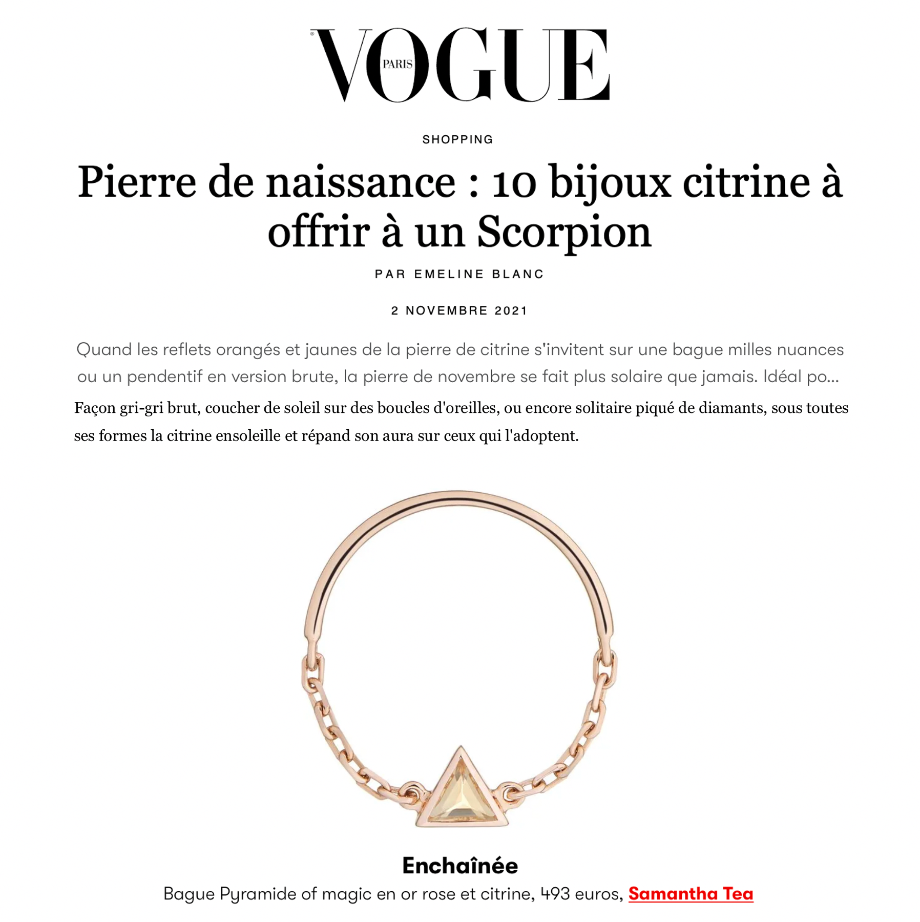 FEATURED IN VOGUE PARIS