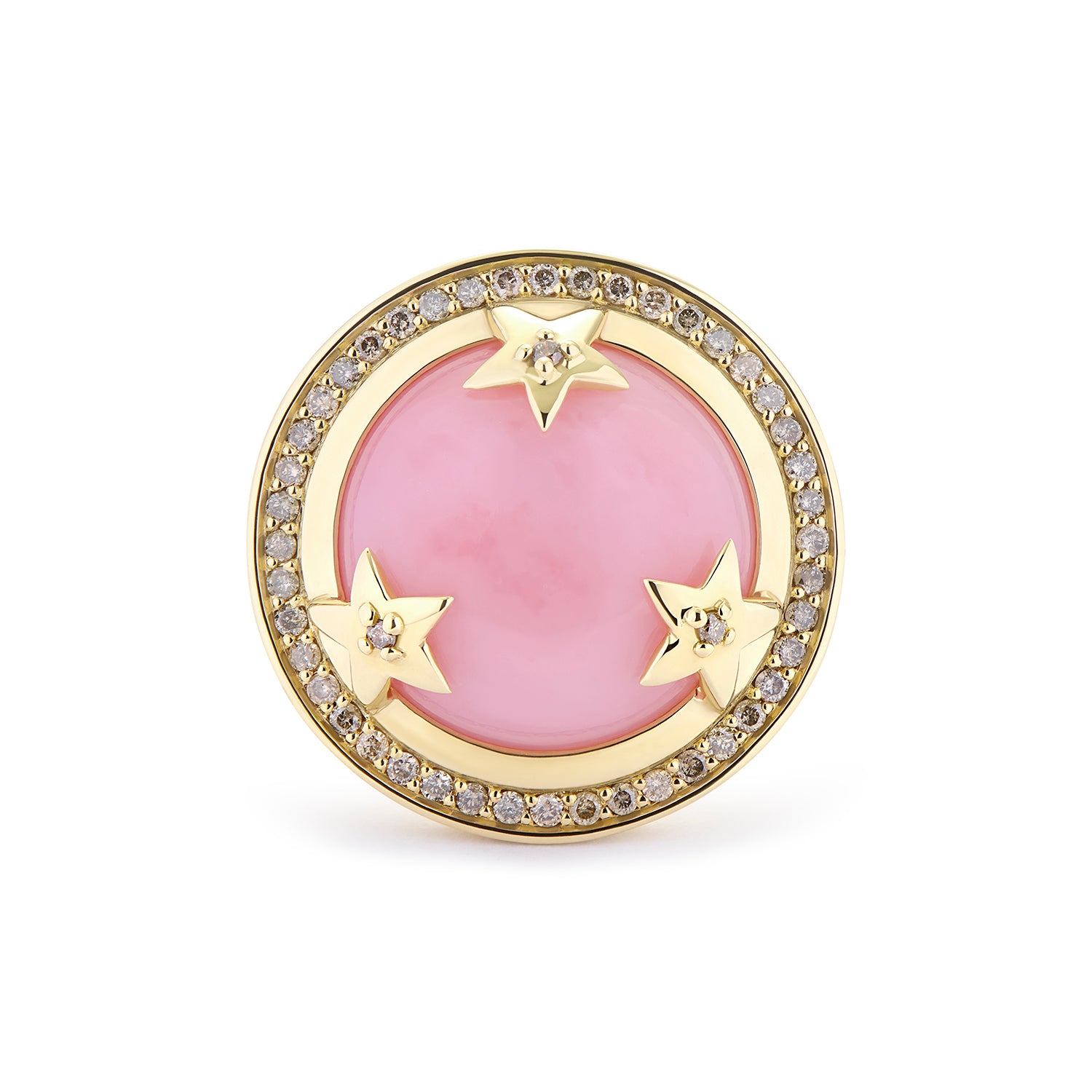 ASTRID RING PINK OPAL & CHAMPAGNE DIAMONDS
