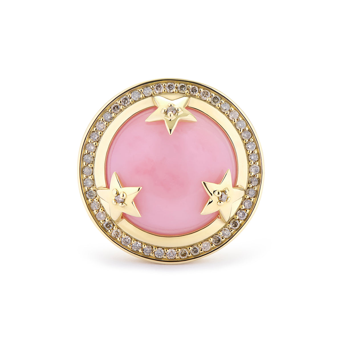 ASTRID RING PINK OPAL & CHAMPAGNE DIAMONDS