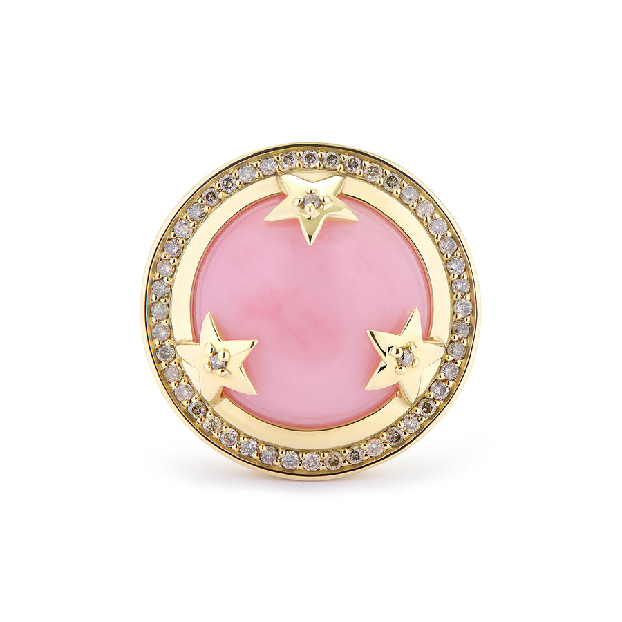 ASTRID RING PINK OPAL & CHAMPAGNE DIAMONDS