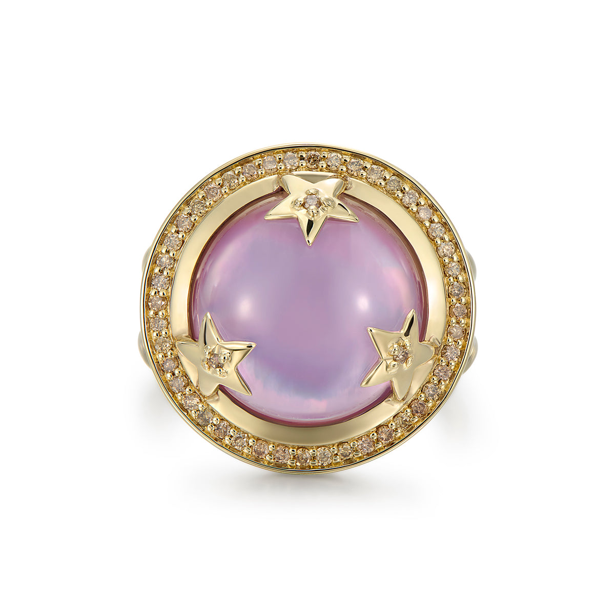 ASTRID RING AMETHYST & CHAMPAGNE DIAMONDS