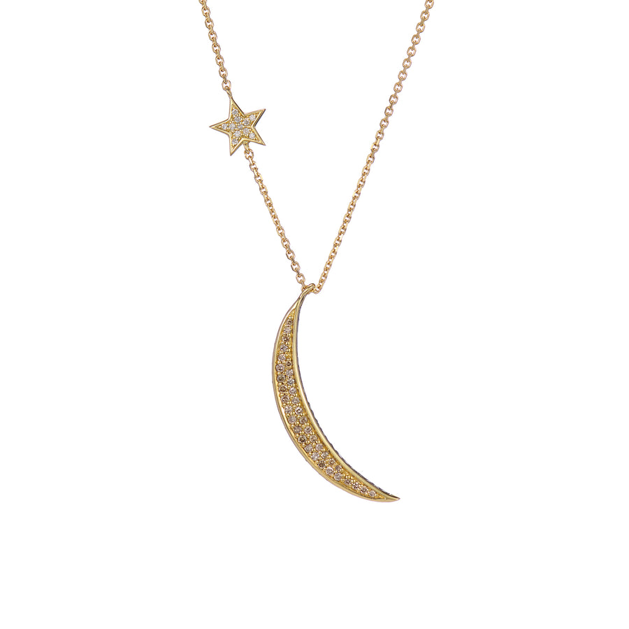 BY THE LIGHT OF THE MOON NECKLACE BLACK & CHAMPAGNE DIAMONDS