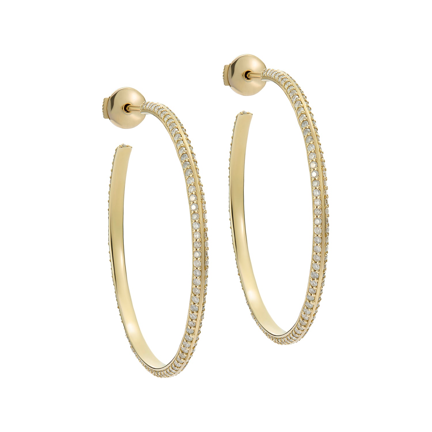 DEVA HOOPS EARRINGS GREY DIAMONDS