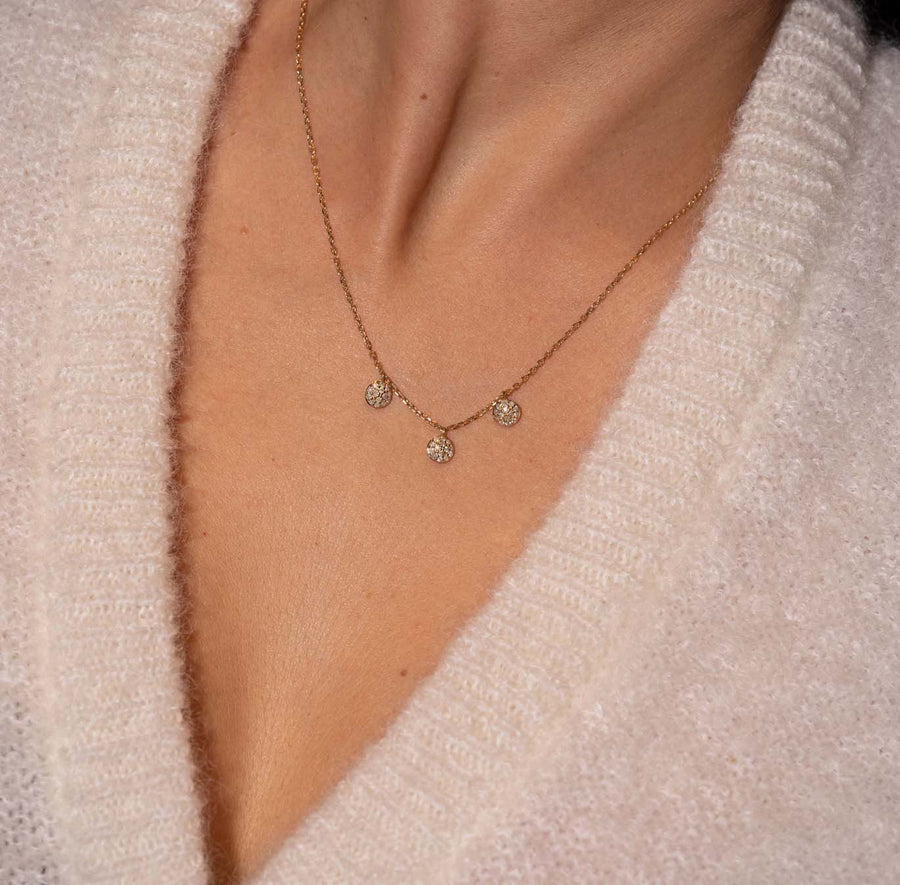 LEELOO NECKLACE GREY DIAMONDS