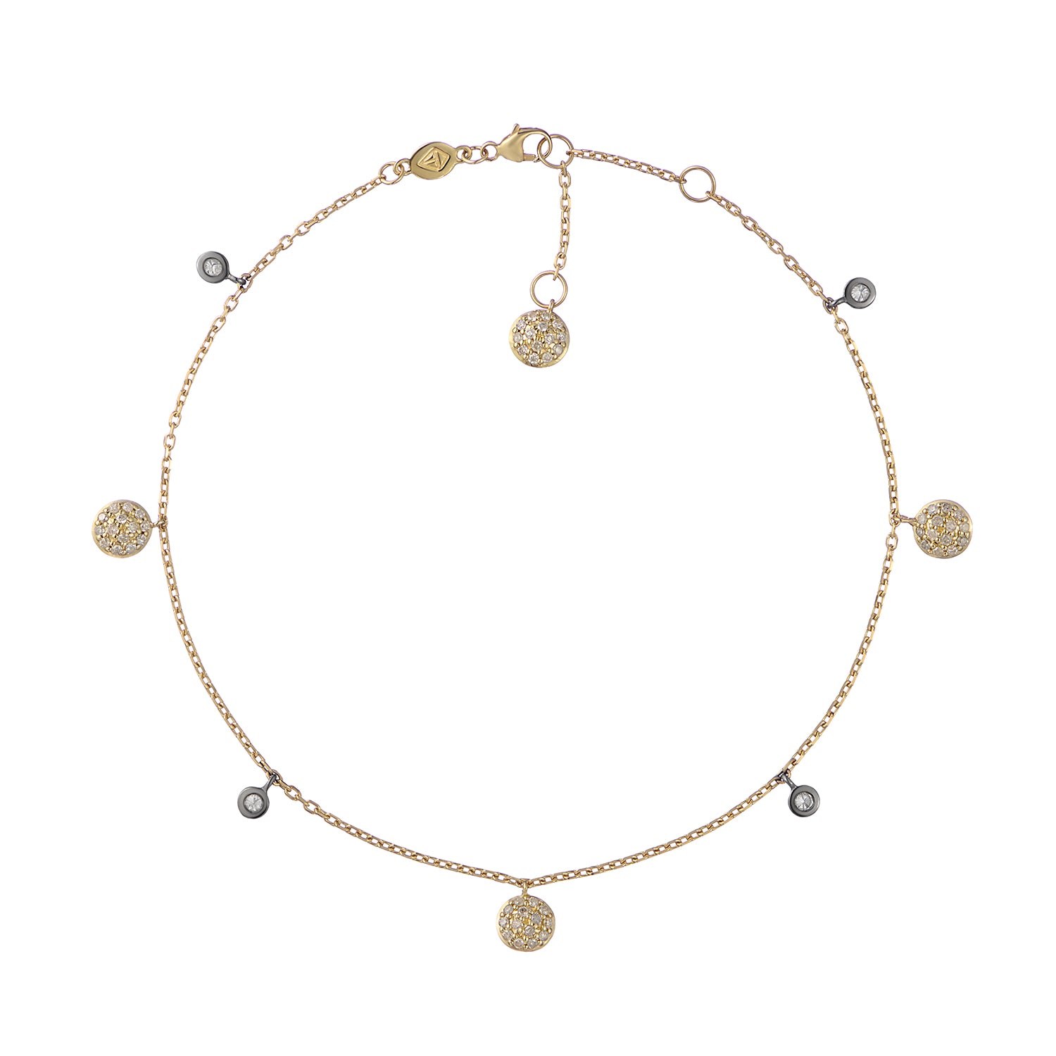 LEELOO ROUND ANKLET GREY DIAMONDS