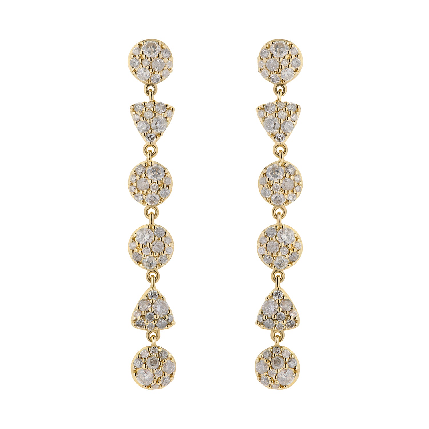 LEELOO DROP EARRINGS MIXED GREY DIAMONDS