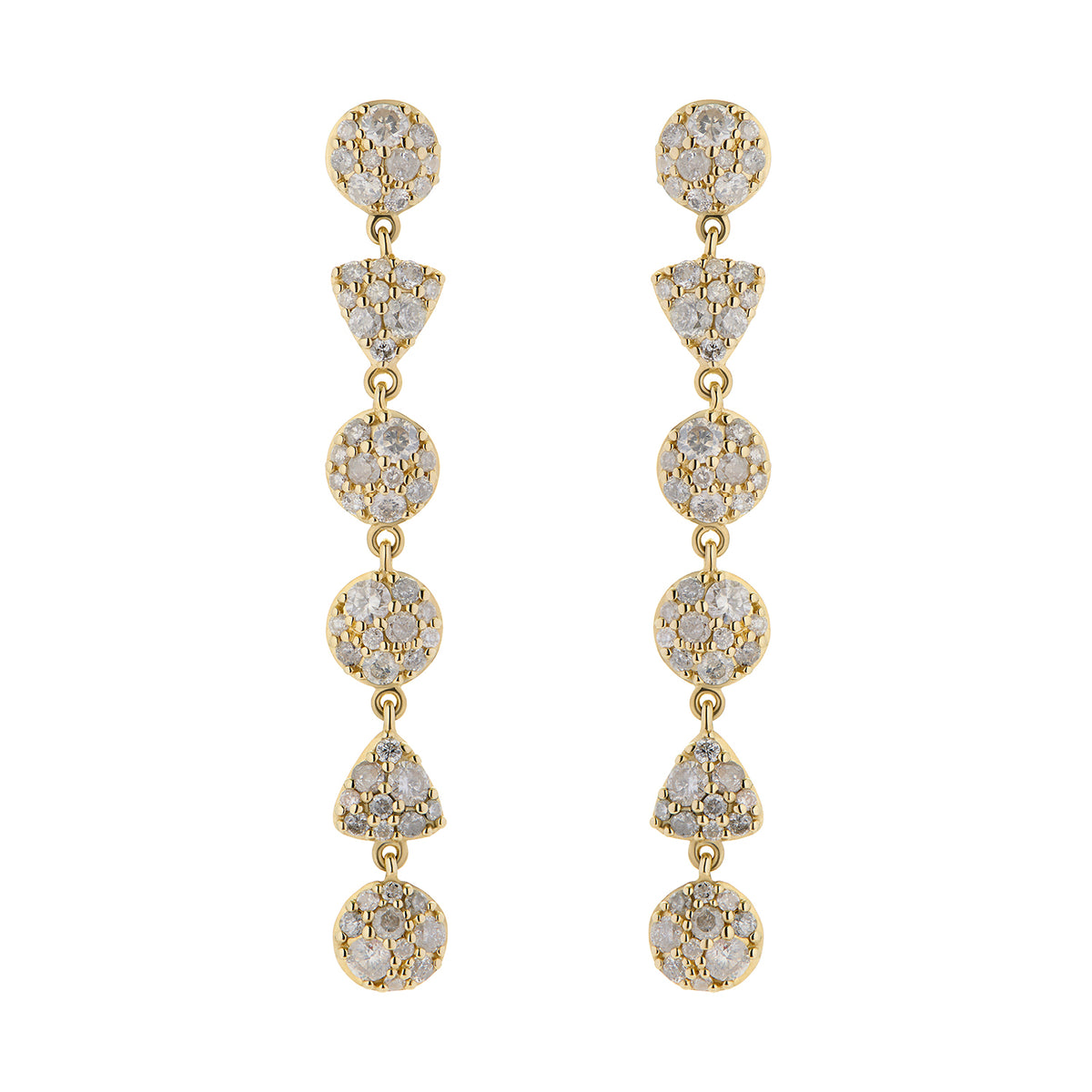 LEELOO DROP EARRINGS MIXED GREY DIAMONDS