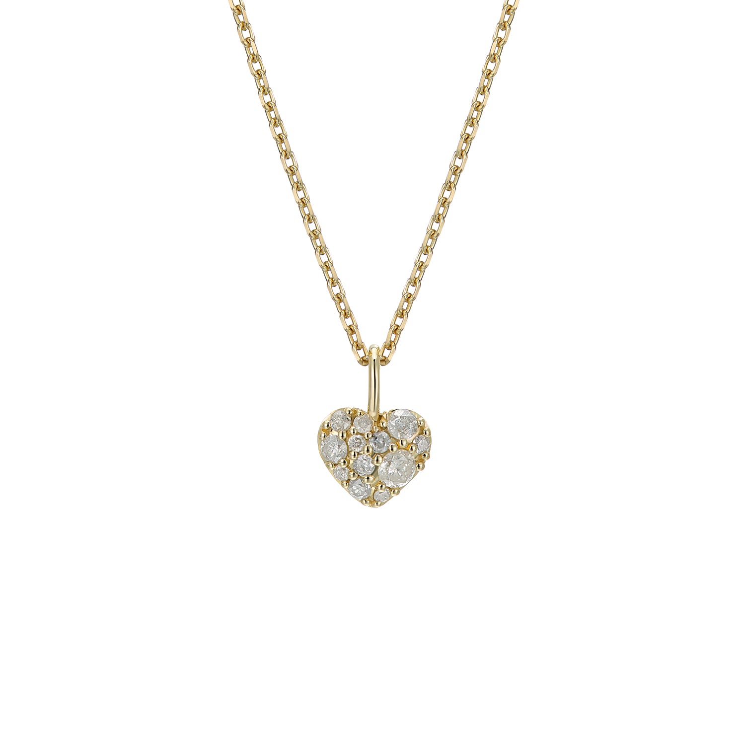 LEELOO HEART NECKLACE GREY DIAMONDS