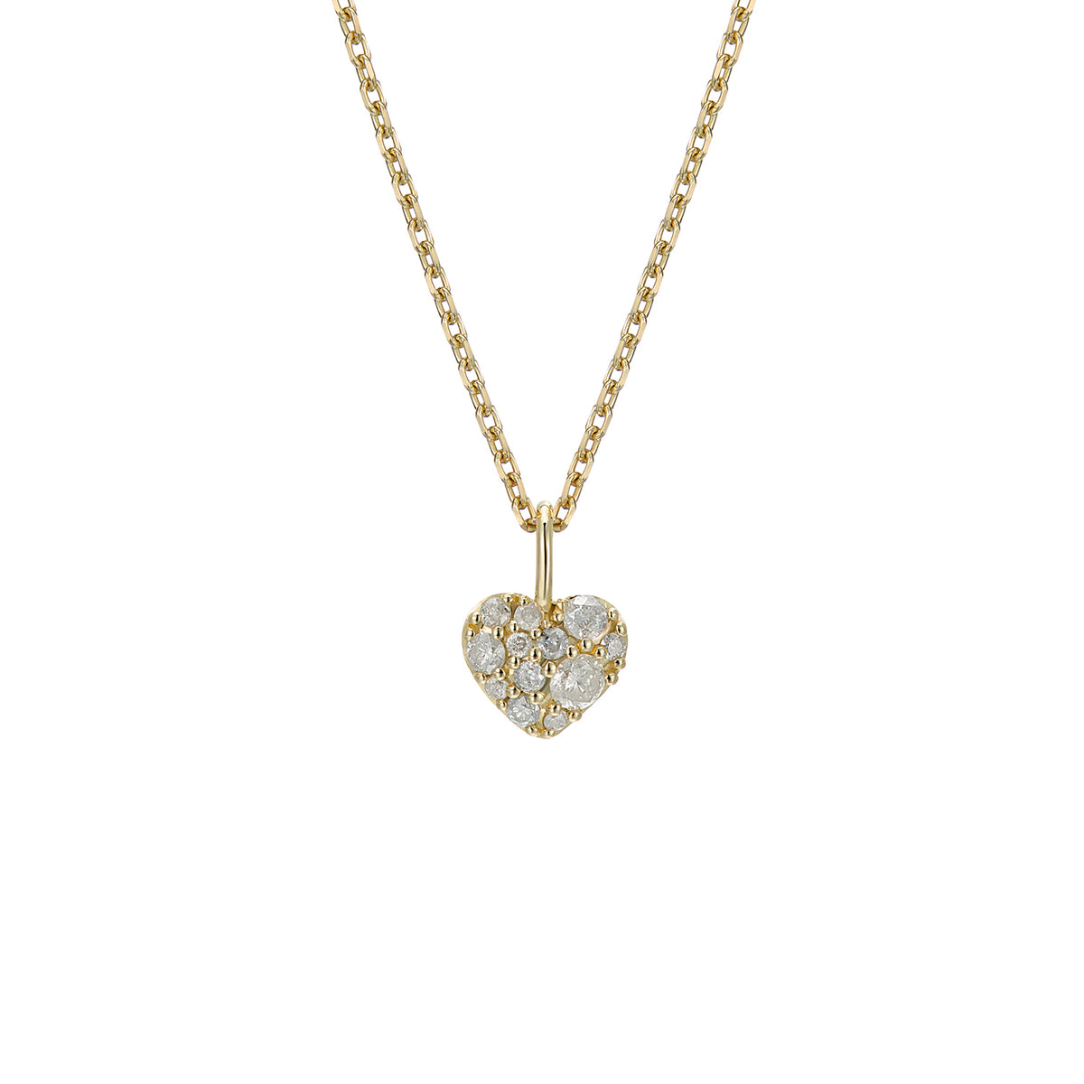 LEELOO HEART NECKLACE GREY DIAMONDS