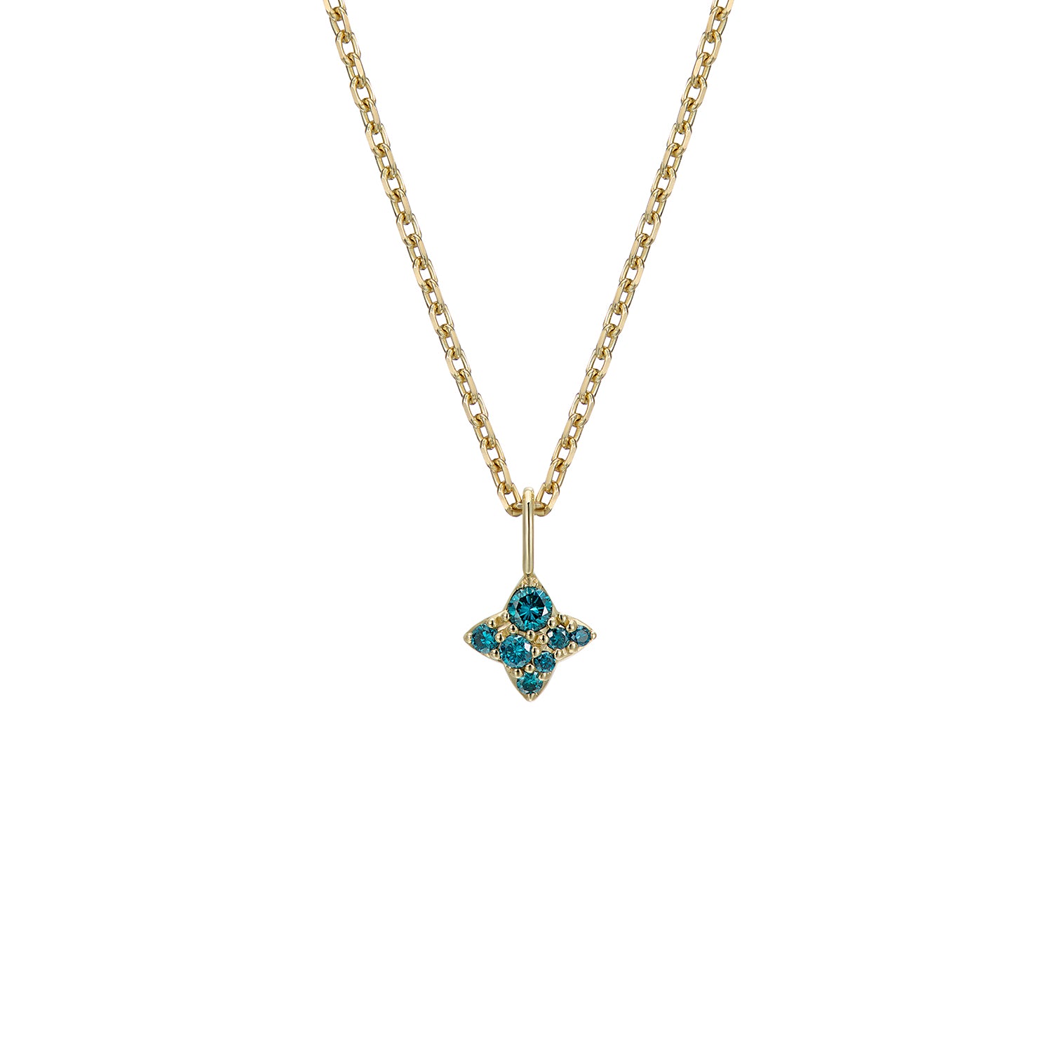 LEELOO STAR NECKLACE BLUE DIAMONDS