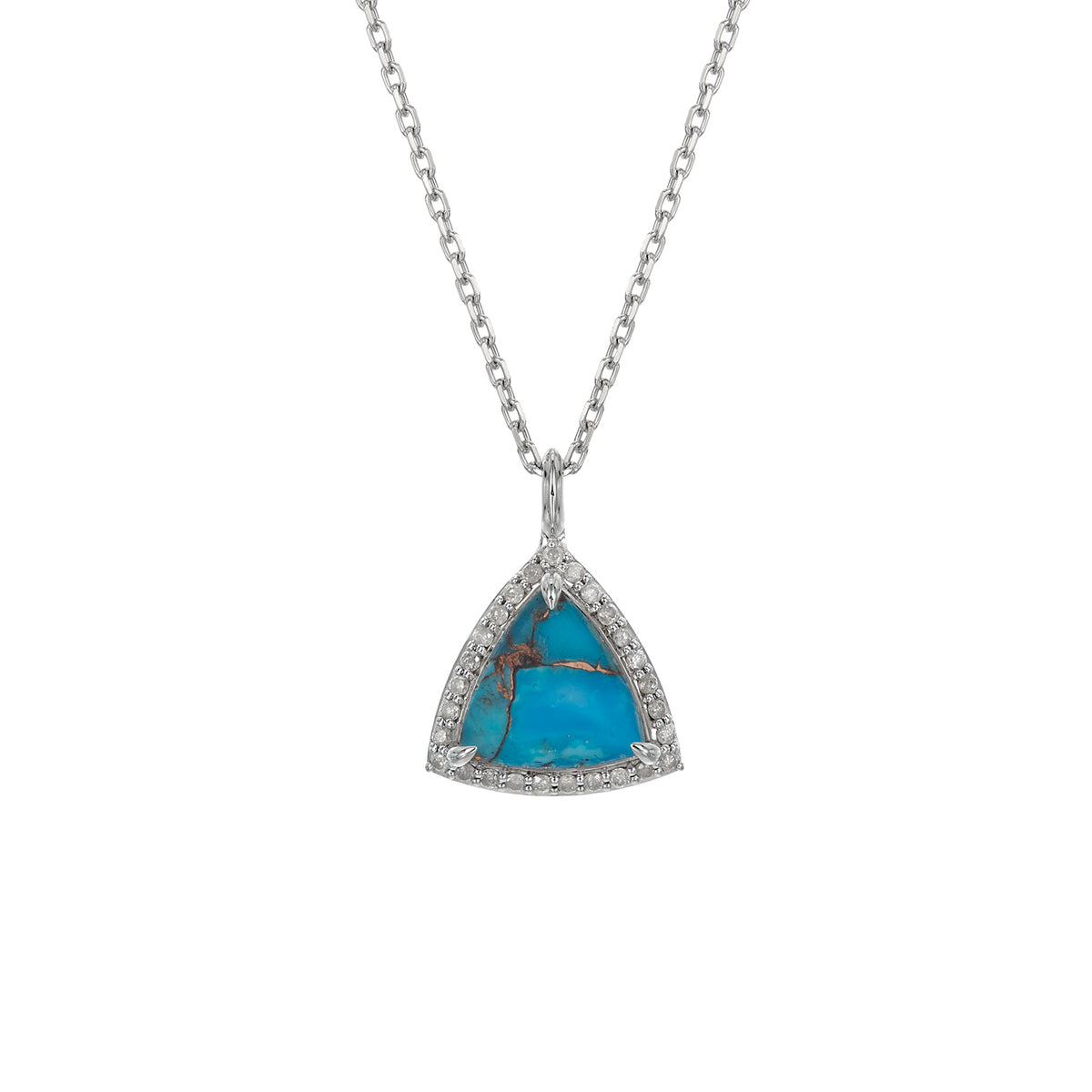 NESSA NECKLACE PERSIAN TURQUOISE AND GREY DIAMONDS