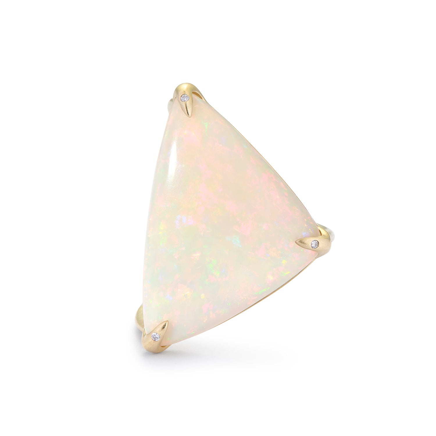 TRIANGULAR WHITE OPAL ONE OF A KIND RING