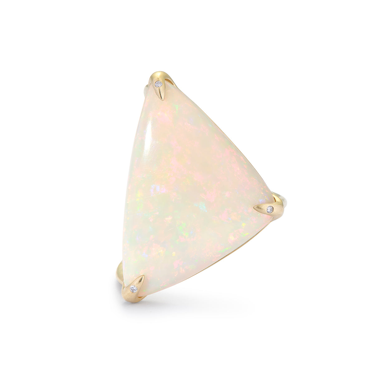 TRIANGULAR WHITE OPAL ONE OF A KIND RING