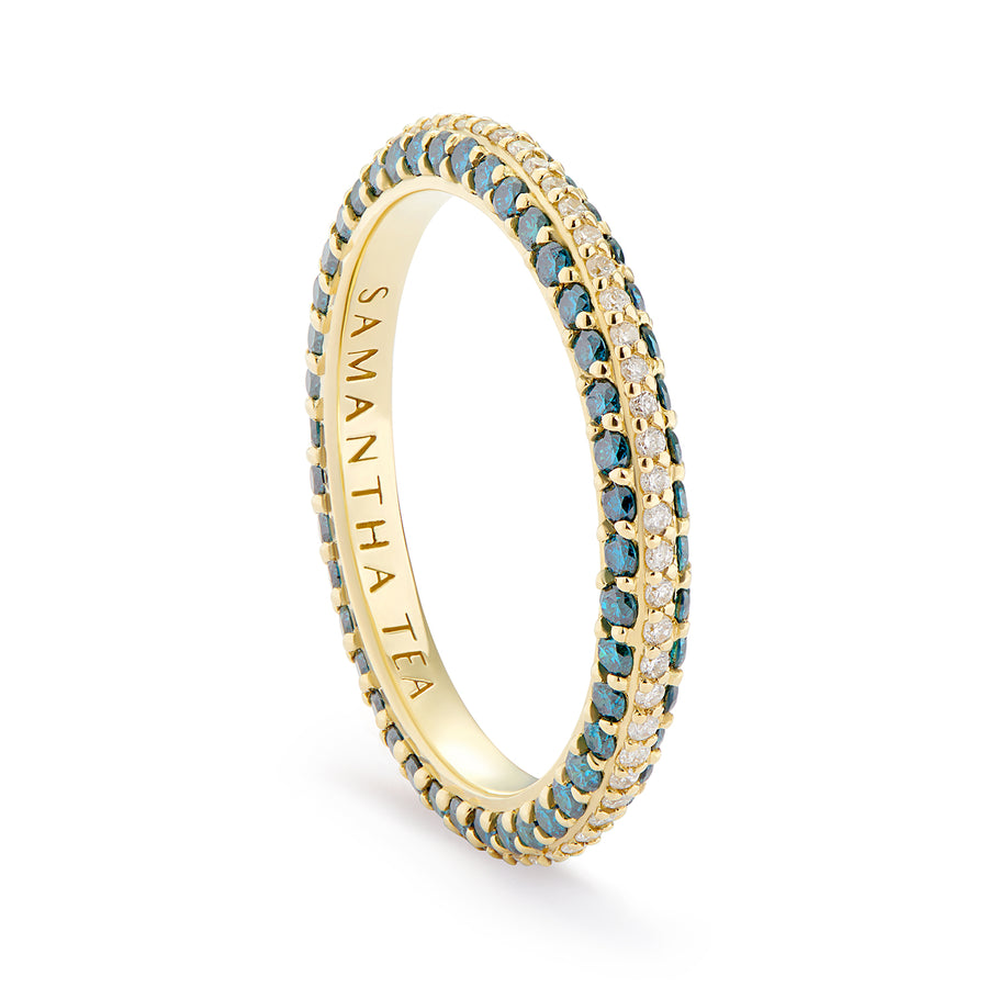 BELLATRIX RING BLUE AND WHITE DIAMONDS