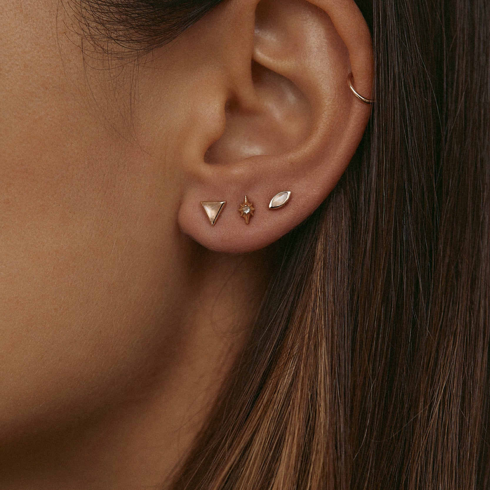 STONE OF THE MOON STUD TRIO