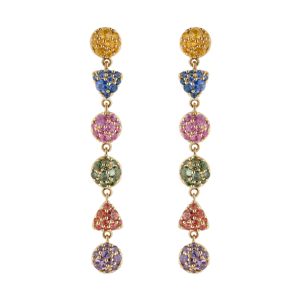 LEELOO DROP EARRINGS RAINBOW SAPPHIRES