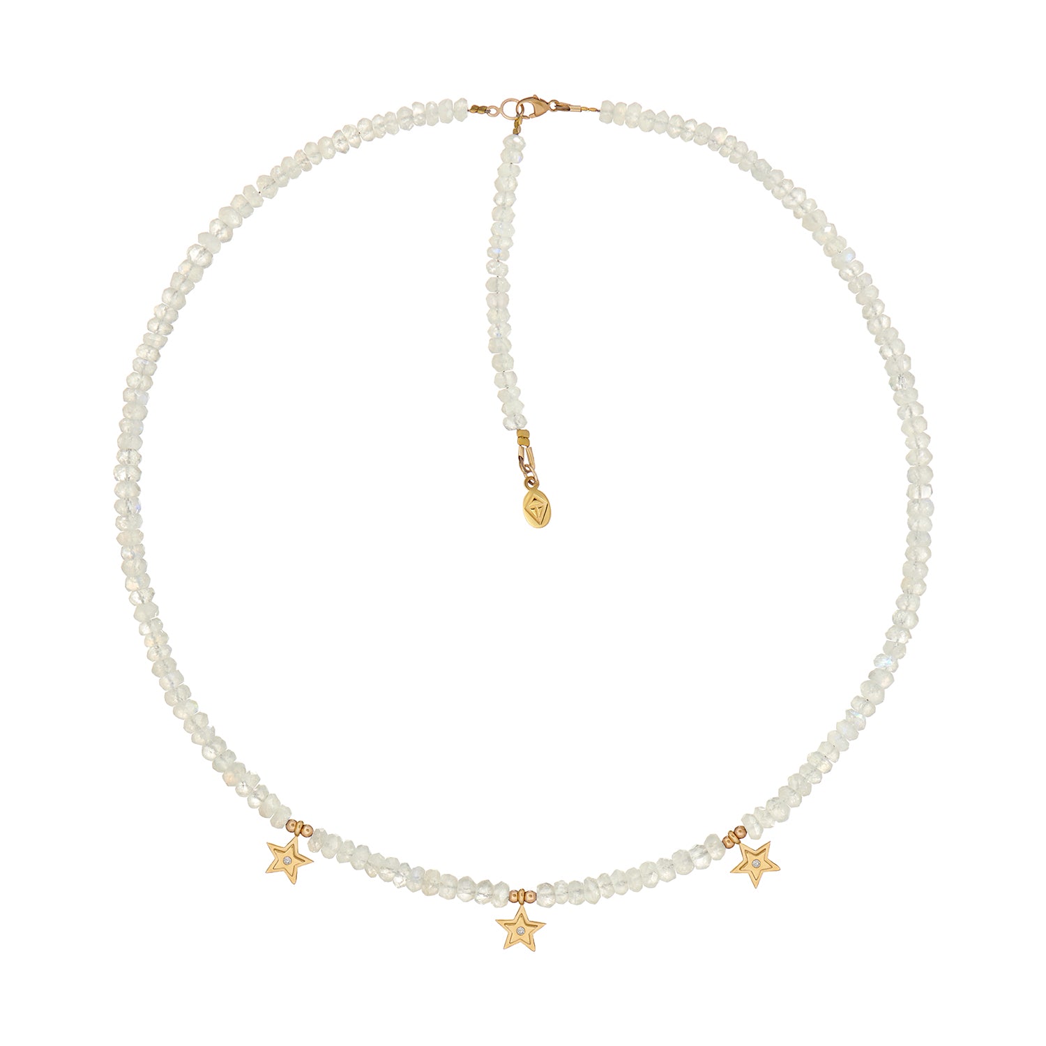 VEGA NECKLACE RAINBOW MOONSTONE BEADS
