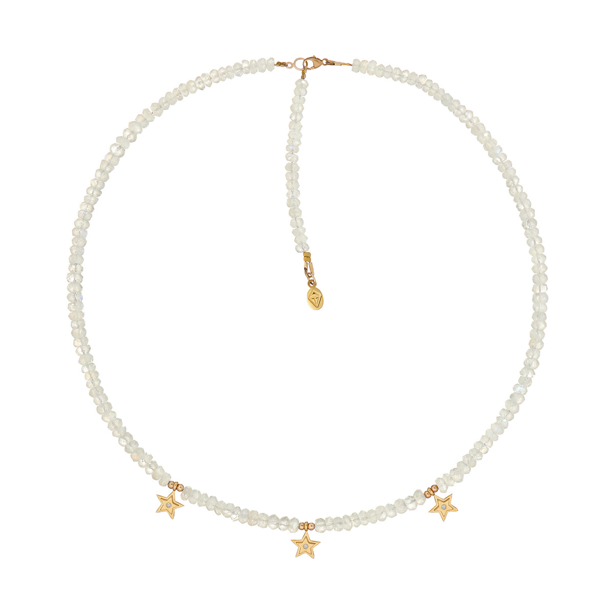VEGA NECKLACE RAINBOW MOONSTONE BEADS