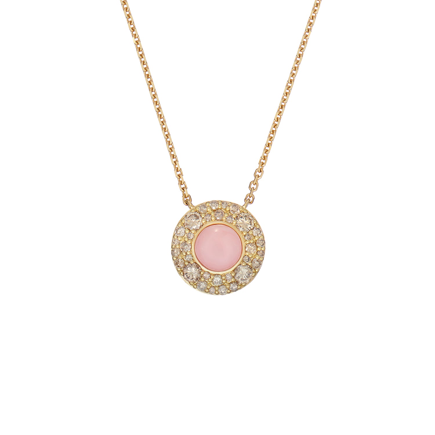 SEDONIE NECKLACE PINK OPAL & CHAMPAGNE DIAMONDS