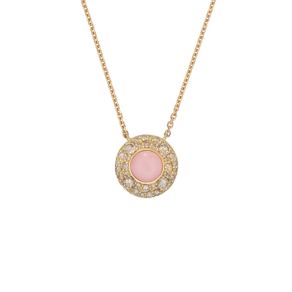 SEDONIE NECKLACE PINK OPAL & CHAMPAGNE DIAMONDS