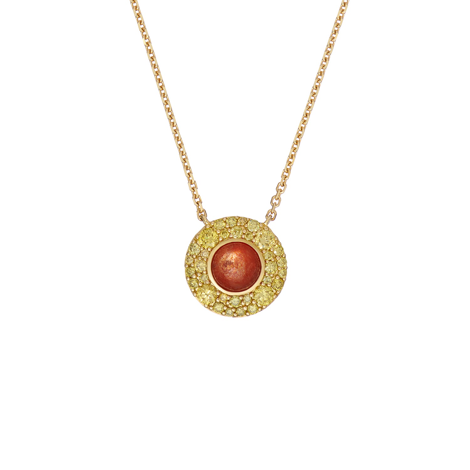 SEDONIE NECKLACE SUNSTONE & YELLOW DIAMONDS