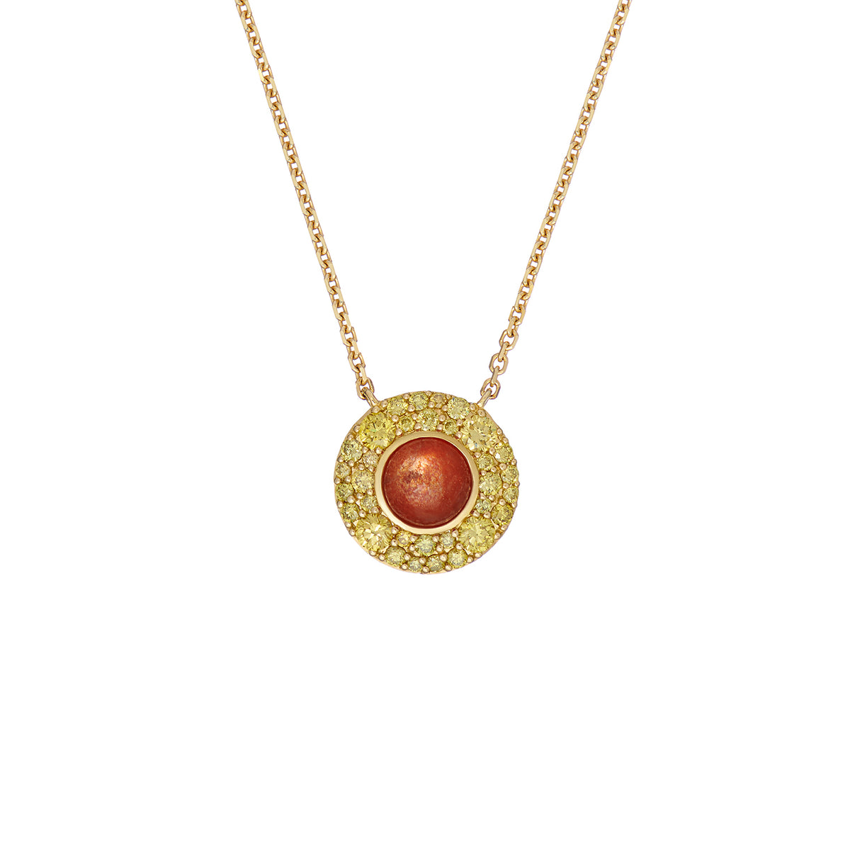SEDONIE NECKLACE SUNSTONE & YELLOW DIAMONDS