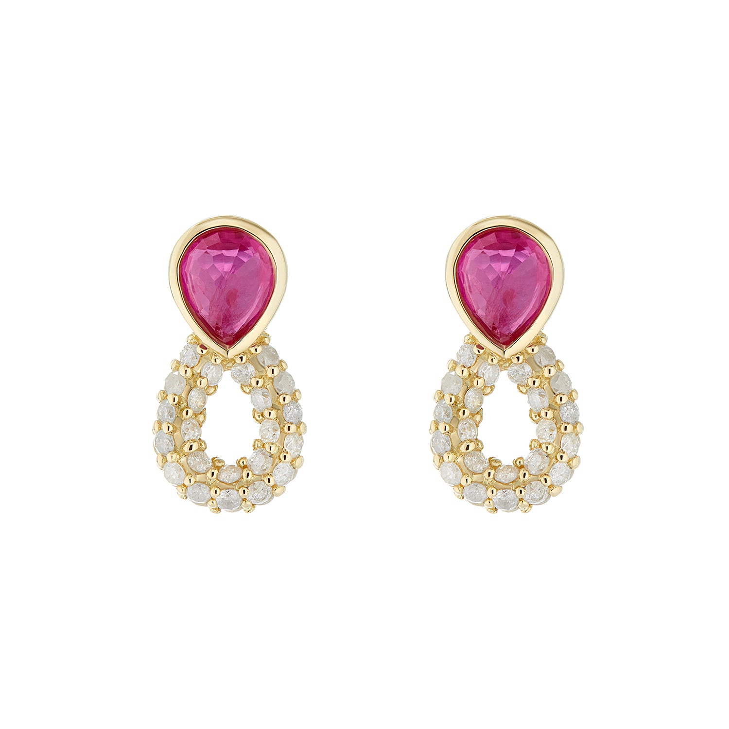 OPI EARRINGS RUBIES & GREY DIAMONDS
