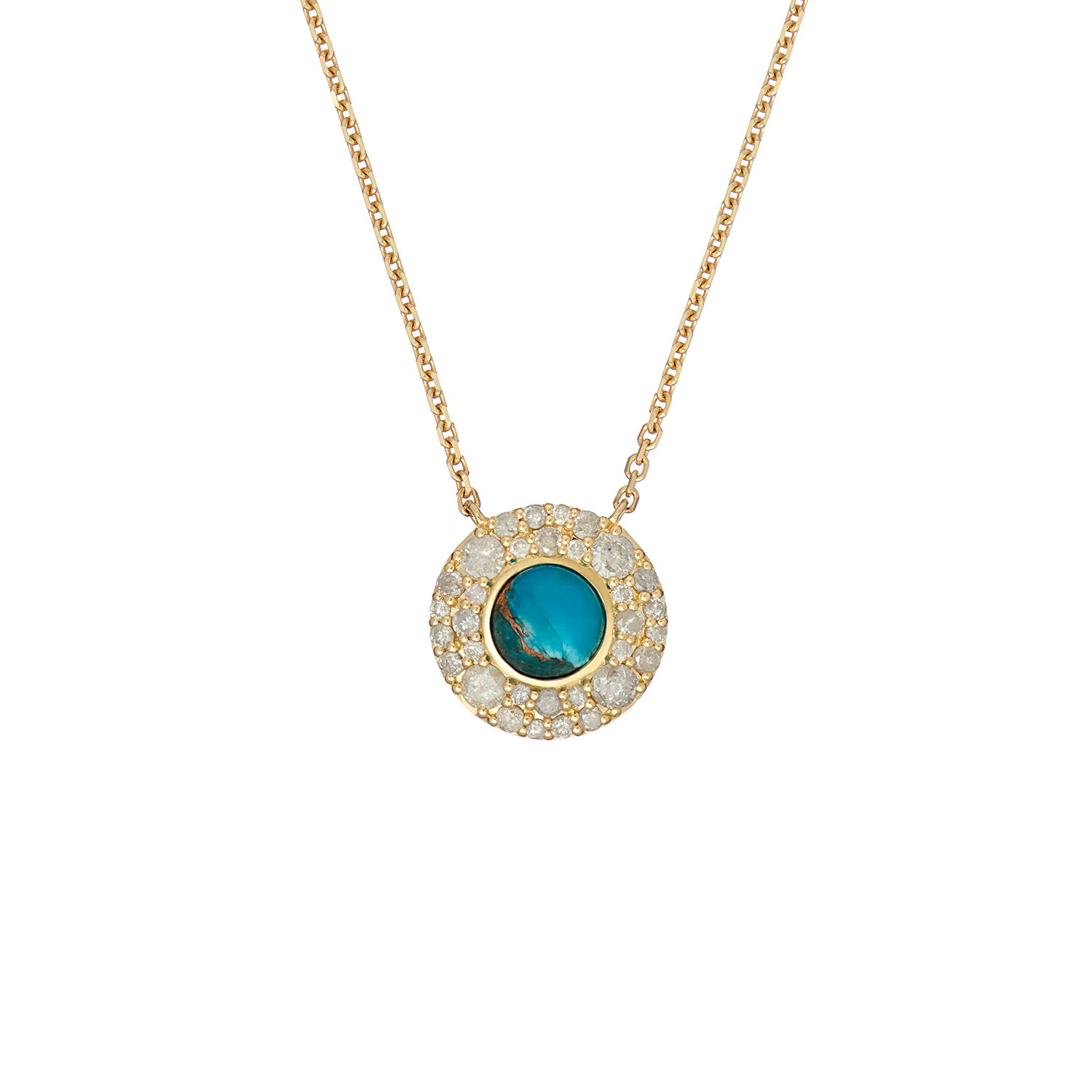 SEDONIE NECKLACE PERSIAN TURQUOISE & GREY DIAMONDS