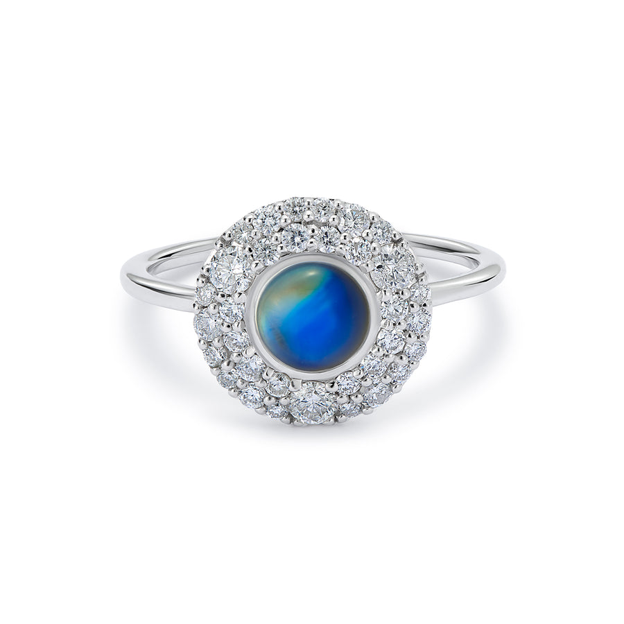 SEDONIE RING BLUE MOONSTONE & WHITE DIAMONDS