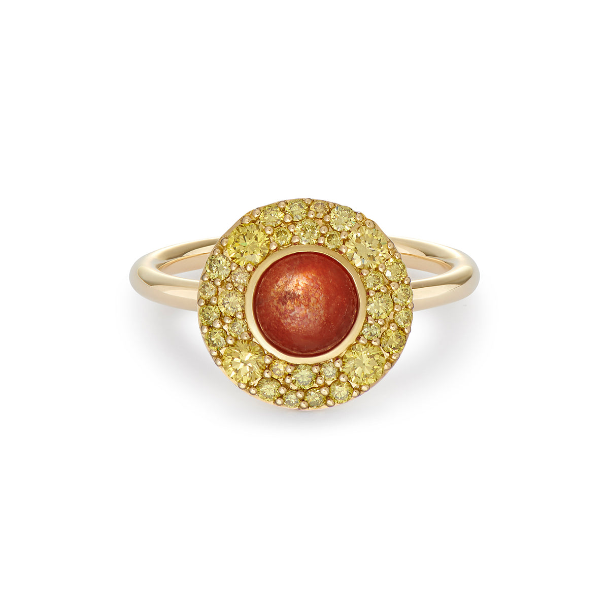 SEDONIE RING SUNSTONE & YELLOW DIAMONDS