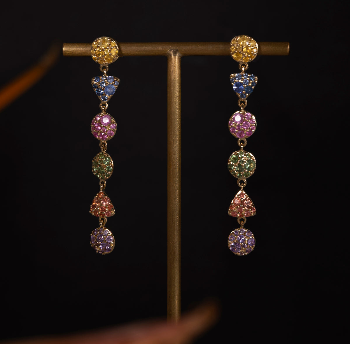 LEELOO DROP EARRINGS RAINBOW SAPPHIRES