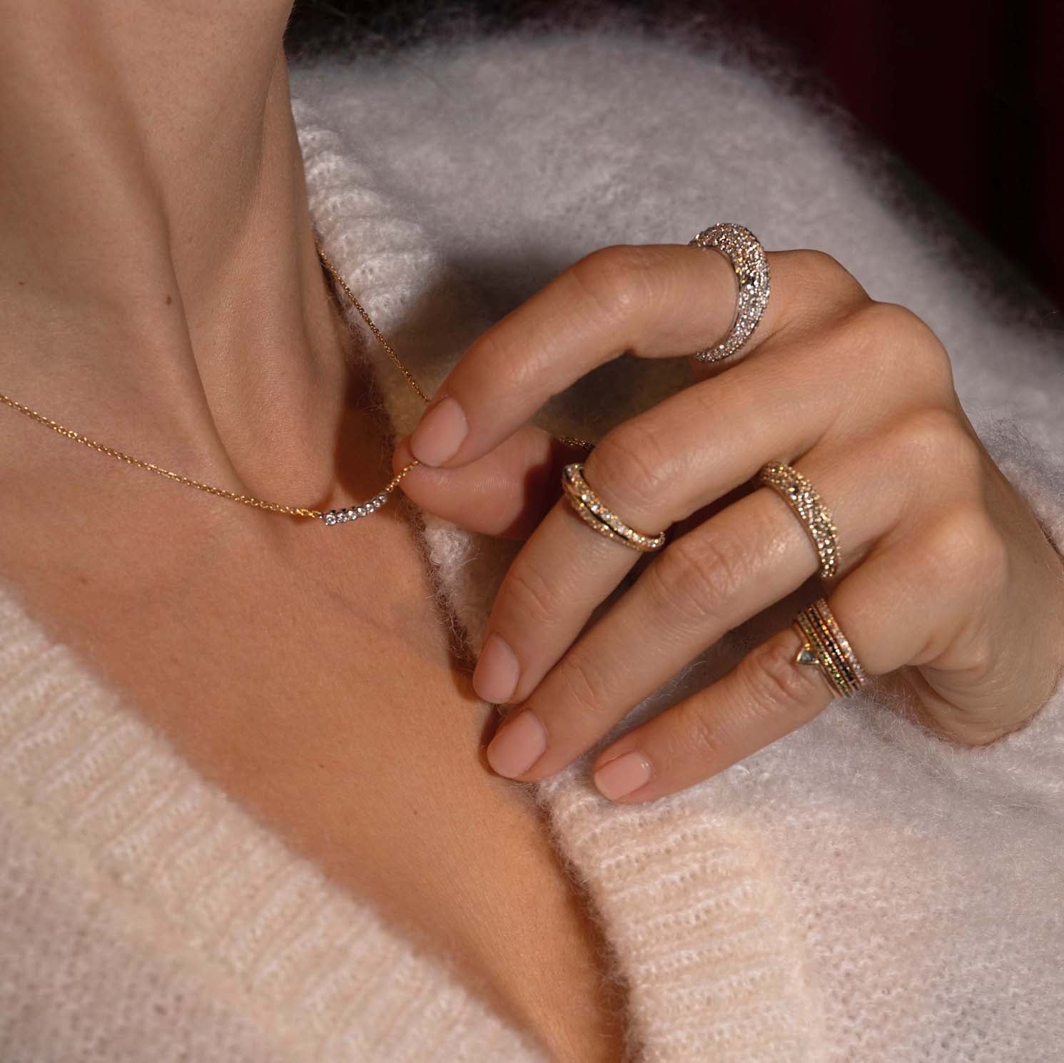 VALTINA NECKLACE TWO TONE GOLD & WHITE DIAMONDS