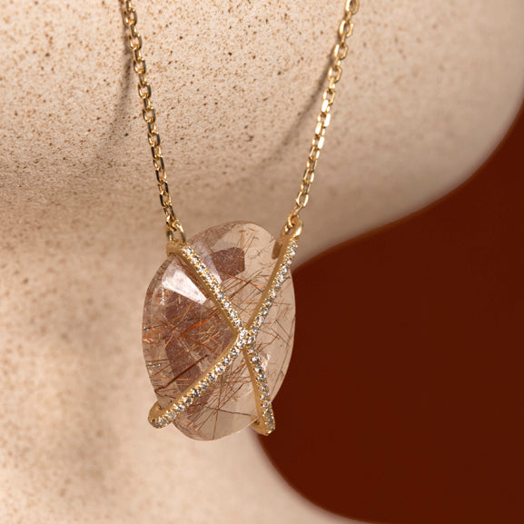 RUTILATED QUARTZ ONE OF A KIND NECKLACE
