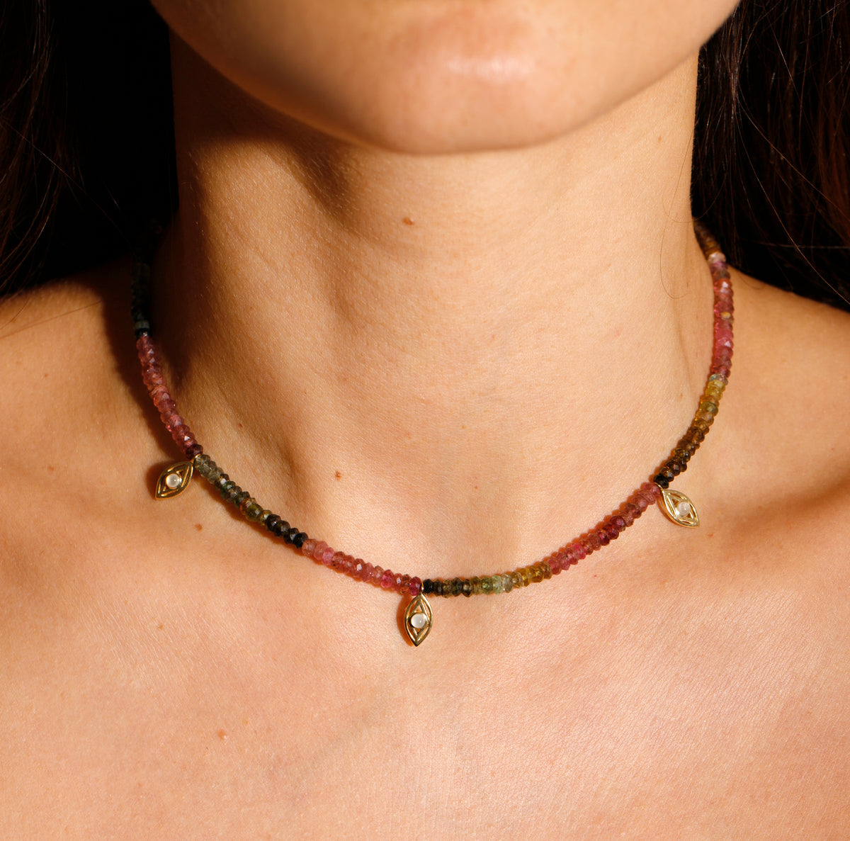 EYE OF MAGIC NECKLACE TOURMALINE BEADS
